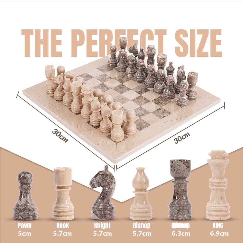 30cm Chess Set With Storage Box - Verona and Oceanic