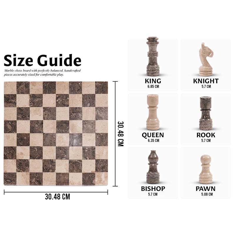 30cm Borderless Chess Set - Oceanic & Verona