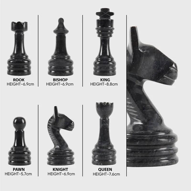 Chess Figures - Black & Coral
