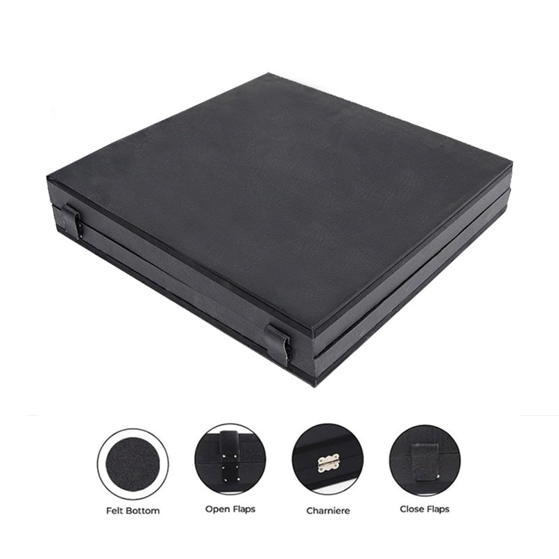 25cm Chess Set with Storage Box - Black & Oceanic
