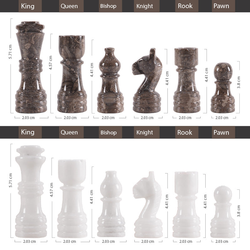 30 cm Round Chess Set With Standard Storage Box - Oceanic & White