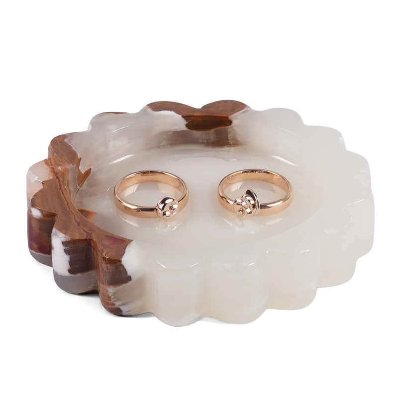 Round Jewellery Tray - Cloud Design