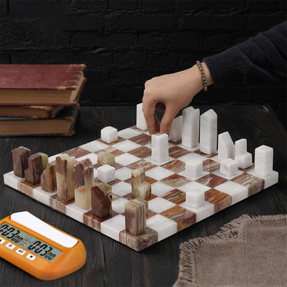 30cm Signature Chess Set - White & Green
