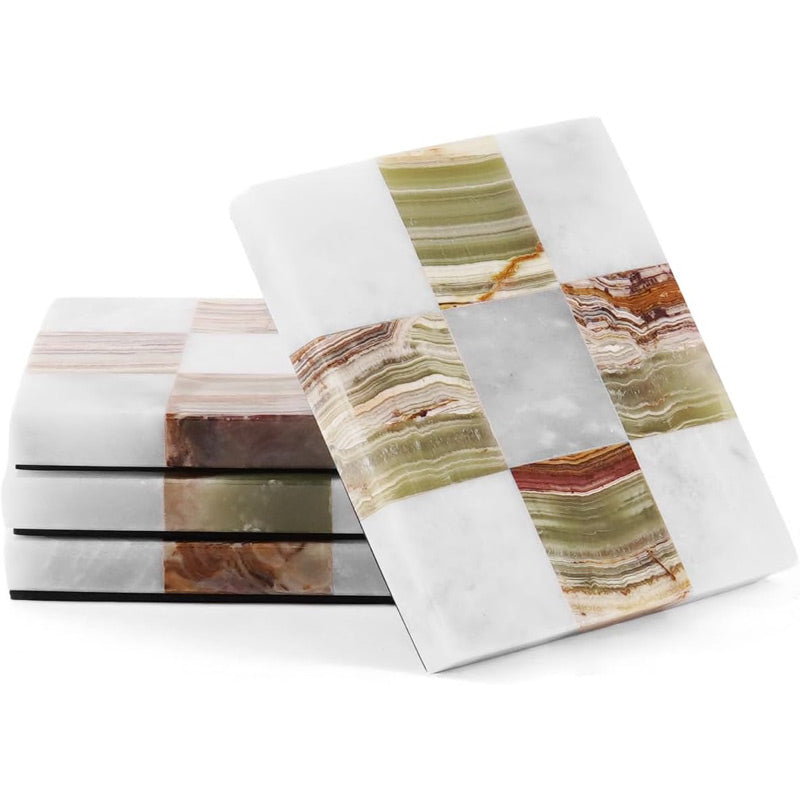 Checkers Coaster Plates - Set Of 4