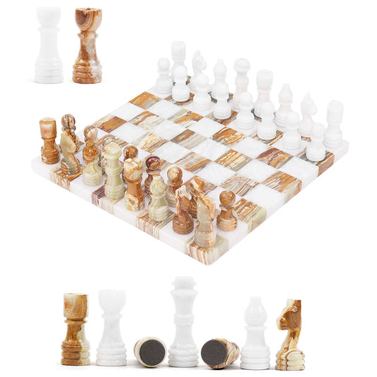 30cm Borderless Chess Set - White & Green