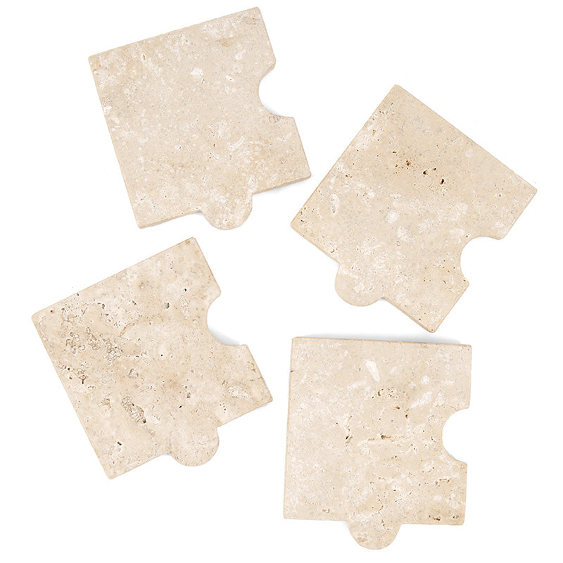 Puzzle Coaster Plates - Set of 4