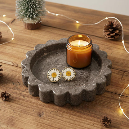 Round Jewellery Tray - Cloud Design