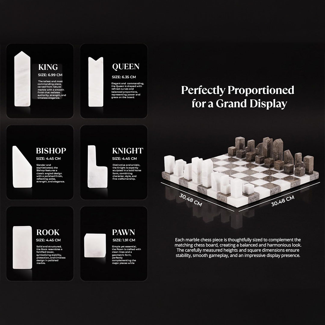 30cm Signature Chess Set - White & Oceanic