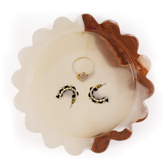 Round Jewellery Tray - Cloud Design