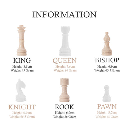 38cm Chess Set With Standard Storage Box - White and Verona