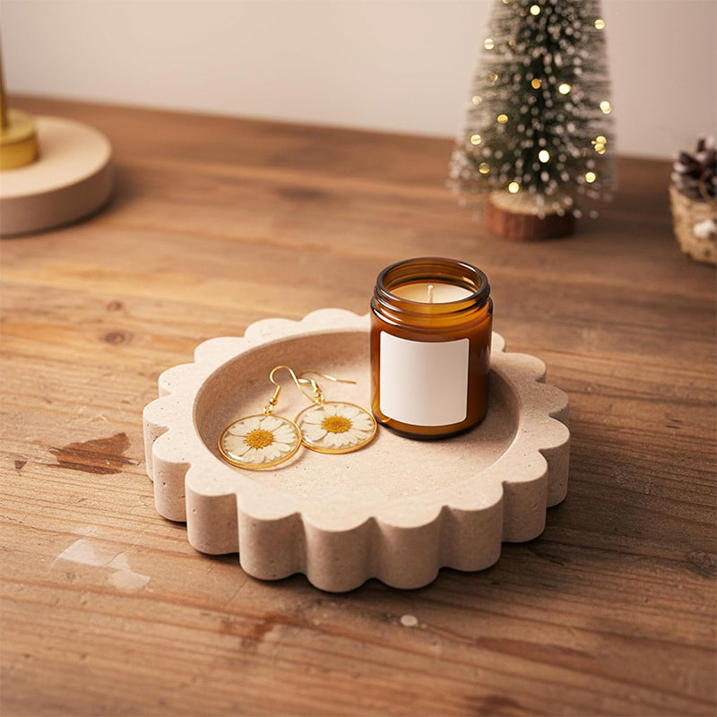 Round Jewellery Tray - Cloud Design