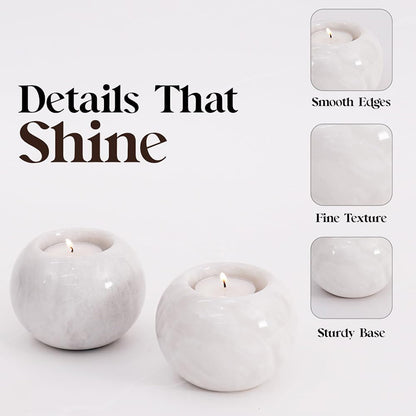 Tealight Candle Holder - Set of 2 (White)