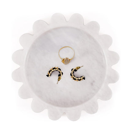 Round Jewellery Tray - Cloud Design