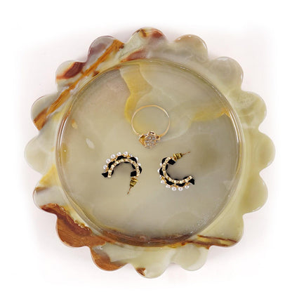 Round Jewellery Tray - Cloud Design