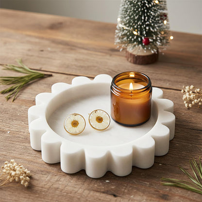 Round Jewellery Tray - Cloud Design