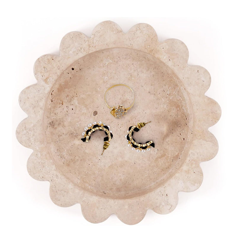 Round Jewellery Tray - Cloud Design