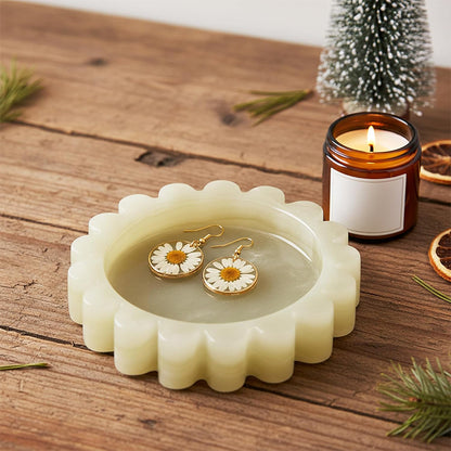 Round Jewellery Tray - Cloud Design