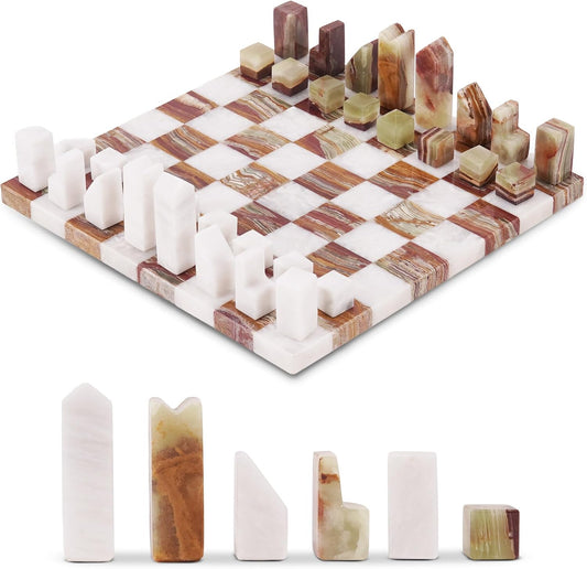 30cm Signature Chess Set - White & Green