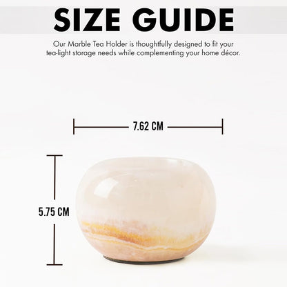 Tealight Candle Holder - Set of 2 (White Onyx)