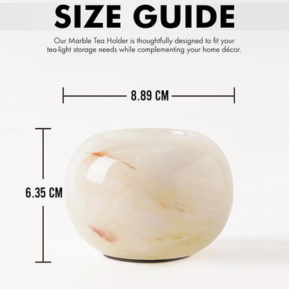 Tealight Candle Holder - Set of 2 (White Onyx)