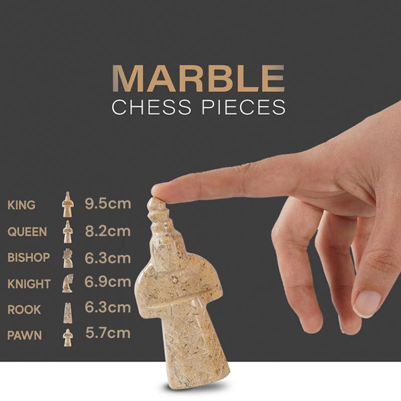38cm Chess Set - Black & Coral