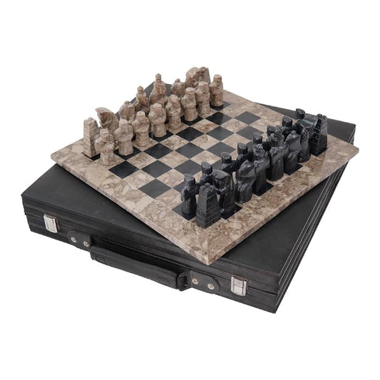  Chess board, chess set, marble chess set