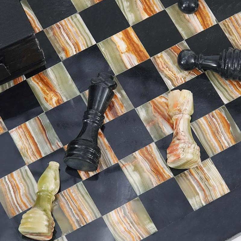  Chess board, chess set, marble chess set
