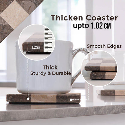 Checkers Coaster Plates - Set Of 4