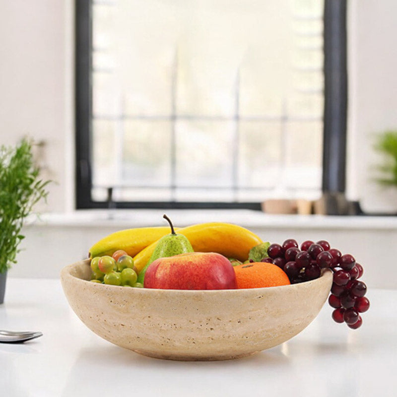 serving bowl, travertine bowl , decorative bowl